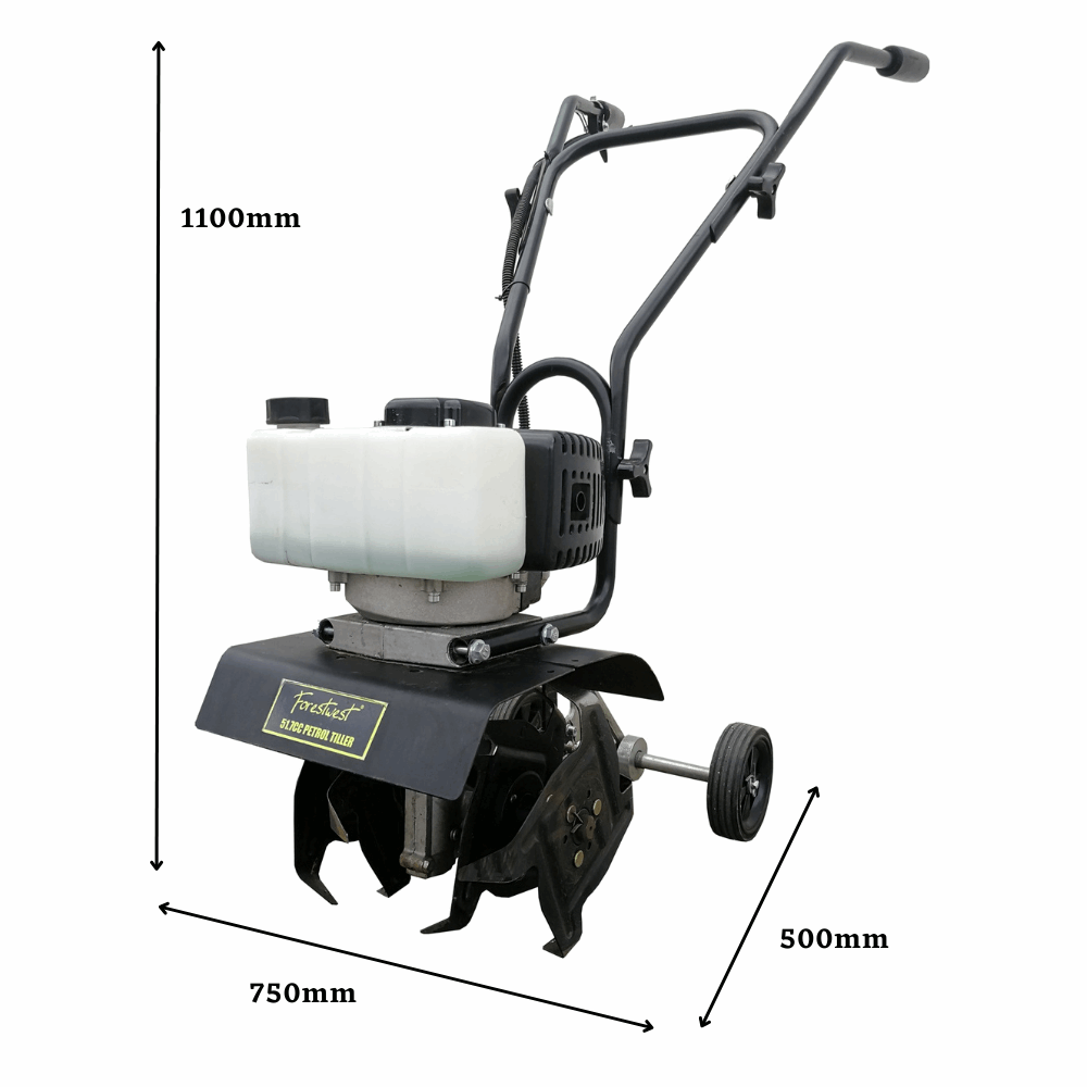 Mini Tiller Cultivator Rotary Hoe 51.7cc Petrol | Forestwest