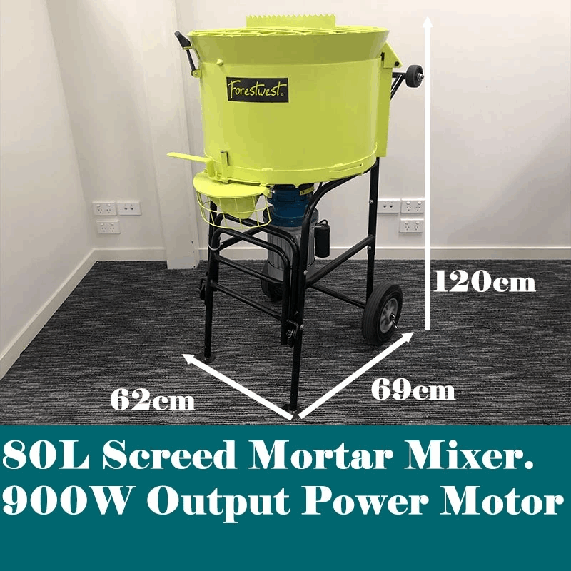Forestwest 80L Pan Mortar Mixer 1100W Screed Mixer BM691 Forestwest