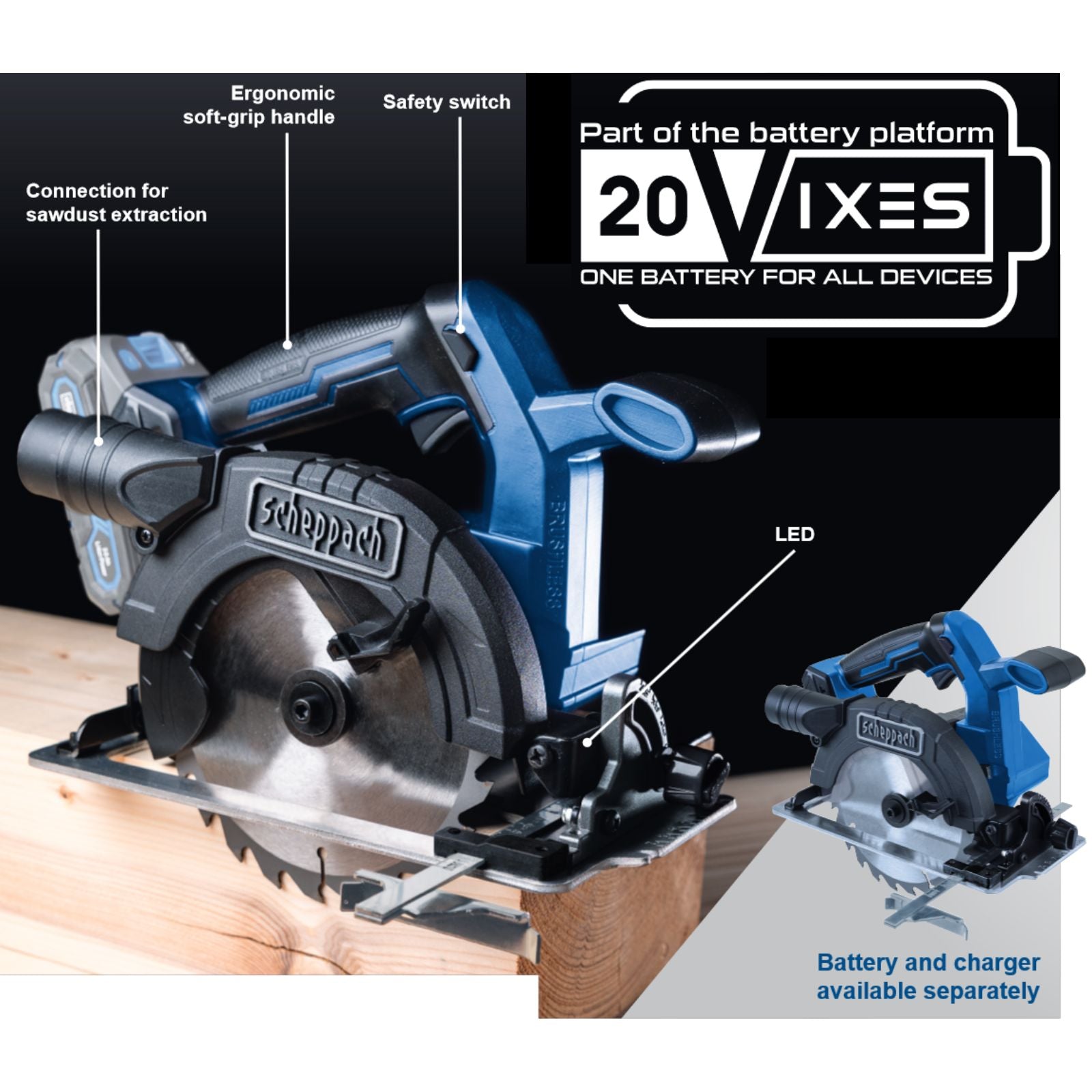 Scheppach 20V Cordless Circular Saw BC-HCS165-X (Skin Only) Scheppach