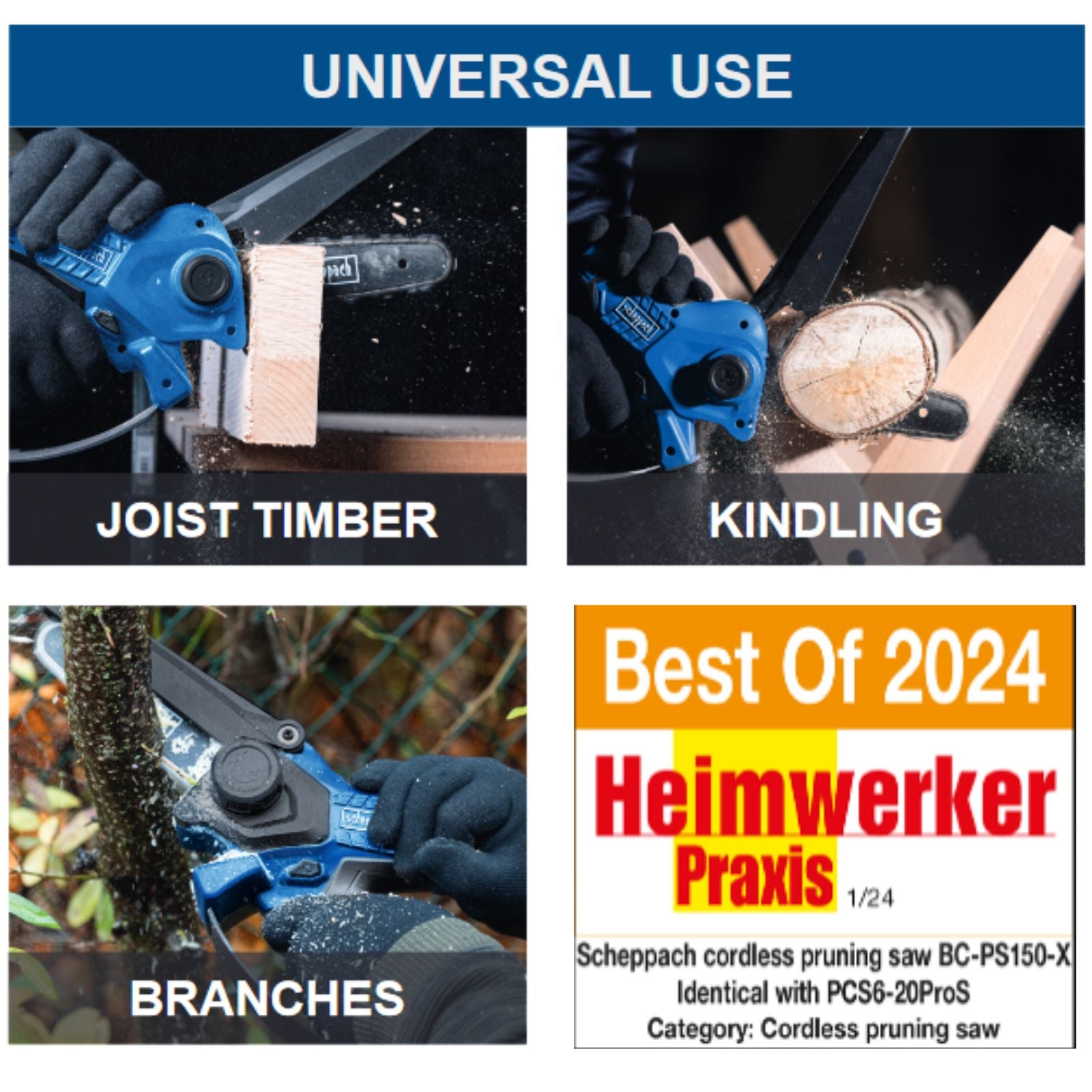 Scheppach 20V 430mm Cordless Mini Chainsaw BC-PS150-X (Skin Only) Scheppach