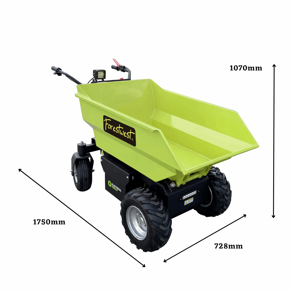 Forestwest 500KG Battery Powered Wheelbarrow, Mini Dumper Hydraulic Tip BM11098 Forestwest