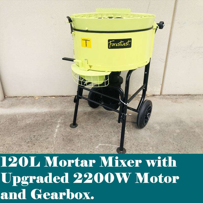 Forestwest 120L Pan Mortar Mixer 2200W, Commercial Grade BM679C Forestwest