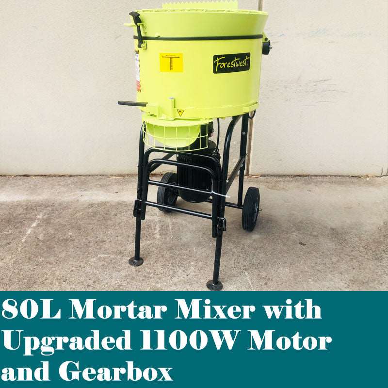 Forestwest 80L Pan Mortar Mixer 1100W Screed Mixer BM691 Forestwest