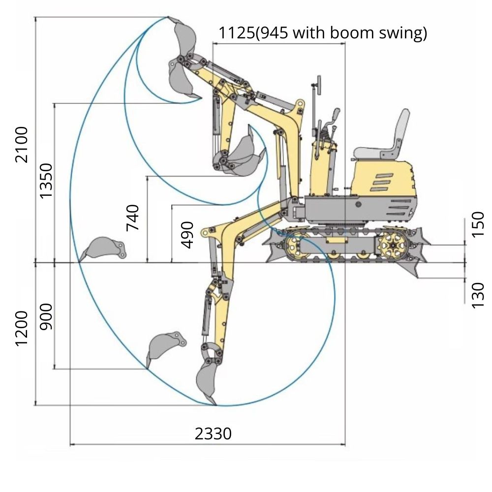 Forestwest Mini Excavator, 306cc Compact Excavator BM710 Forestwest