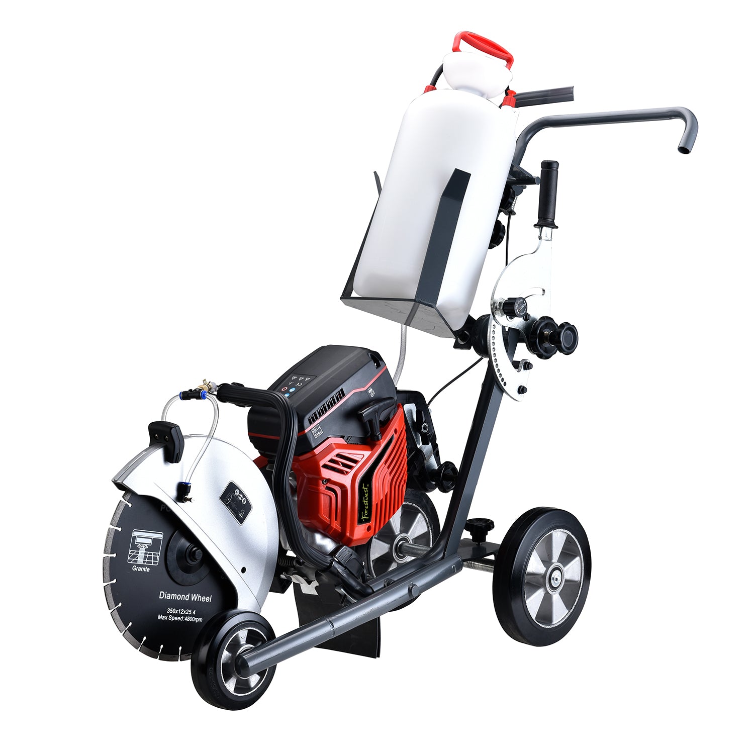 Forestwest 350MM 3500W Petrol Concrete Saw with Water Tank Stand BM722 Forestwest