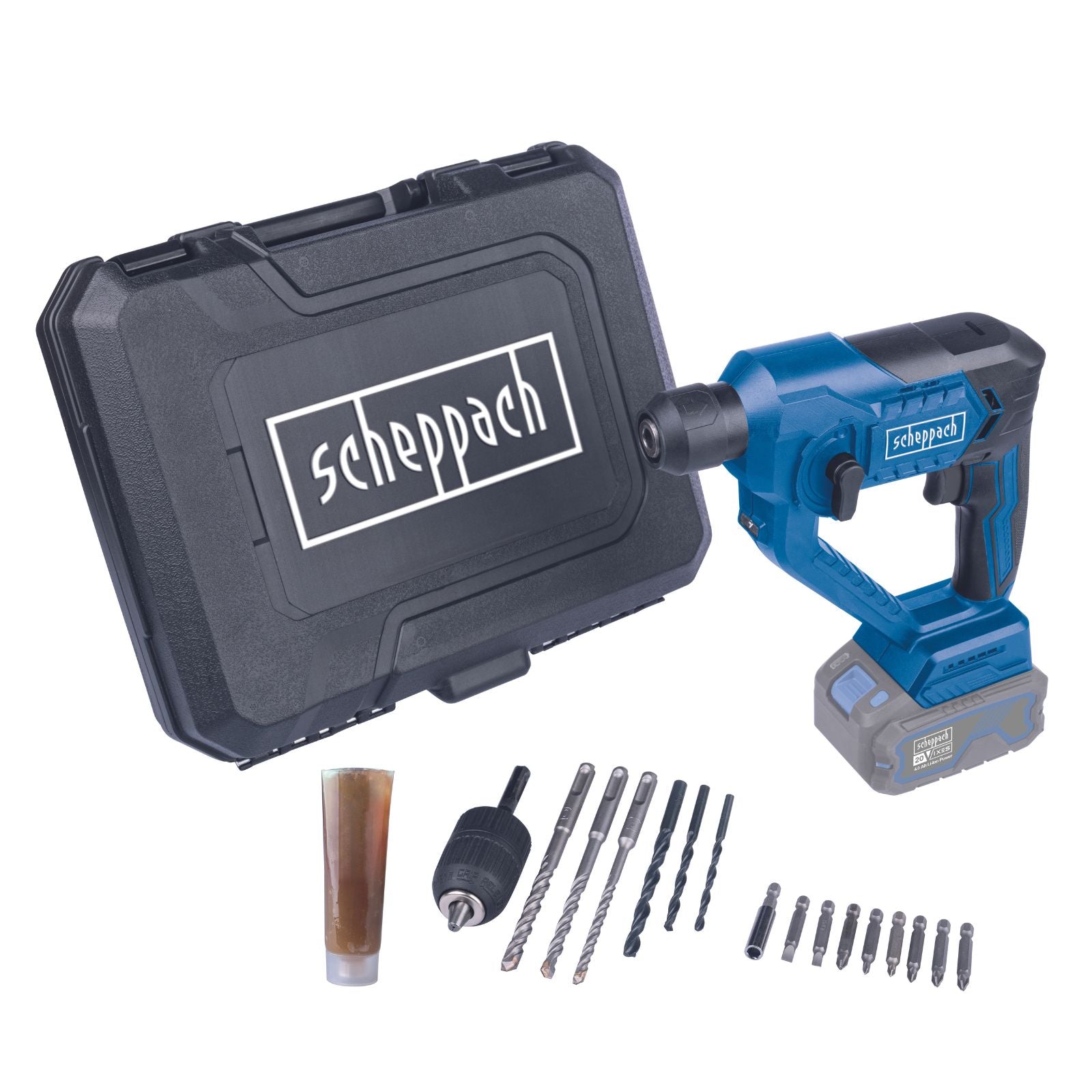 Scheppach 20V Hammer Drill with Drills & Bits C-RHD130-X (Skin Only) Scheppach