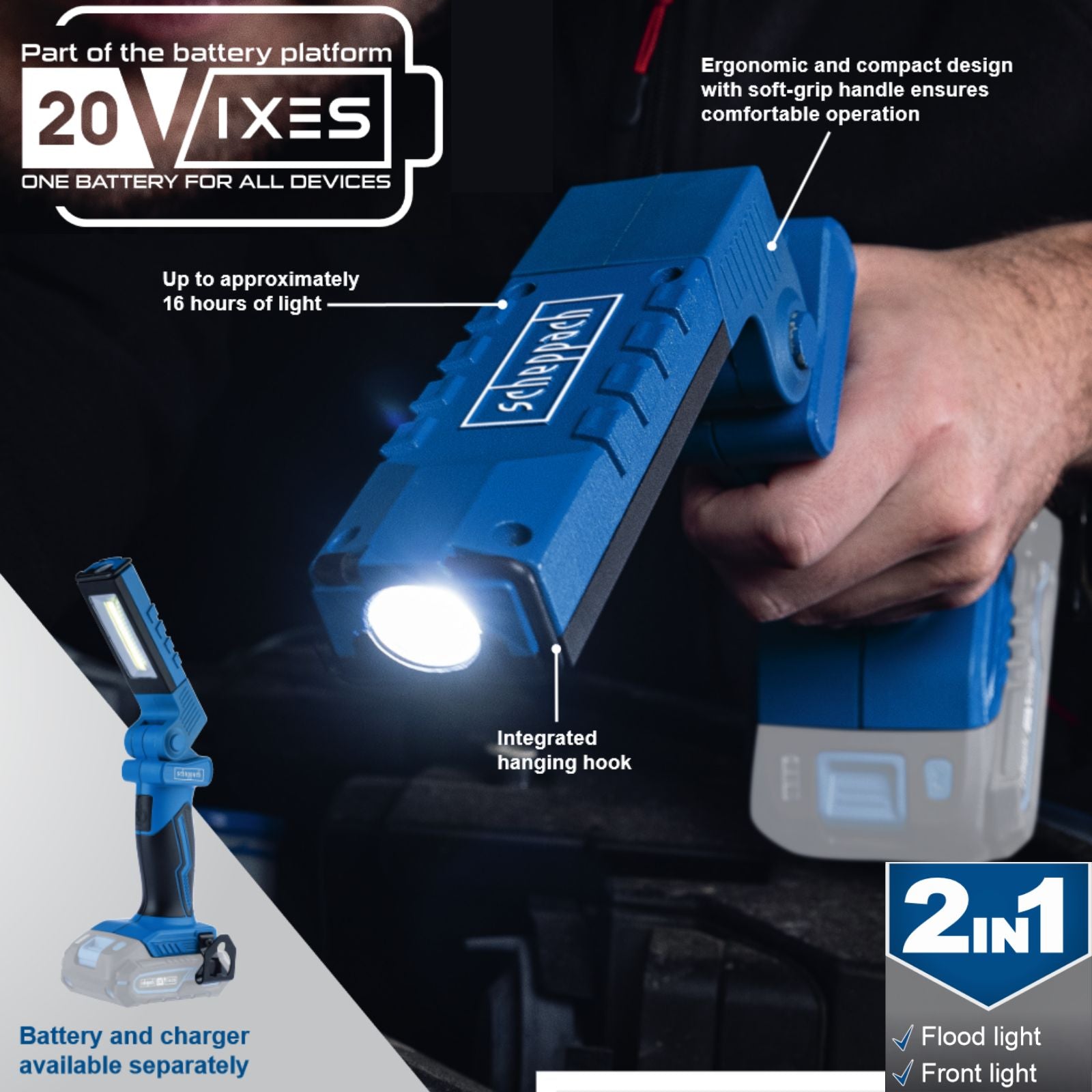 Scheppach 20V Cordless Work Light C-WL20-X (Skin Only) Scheppach