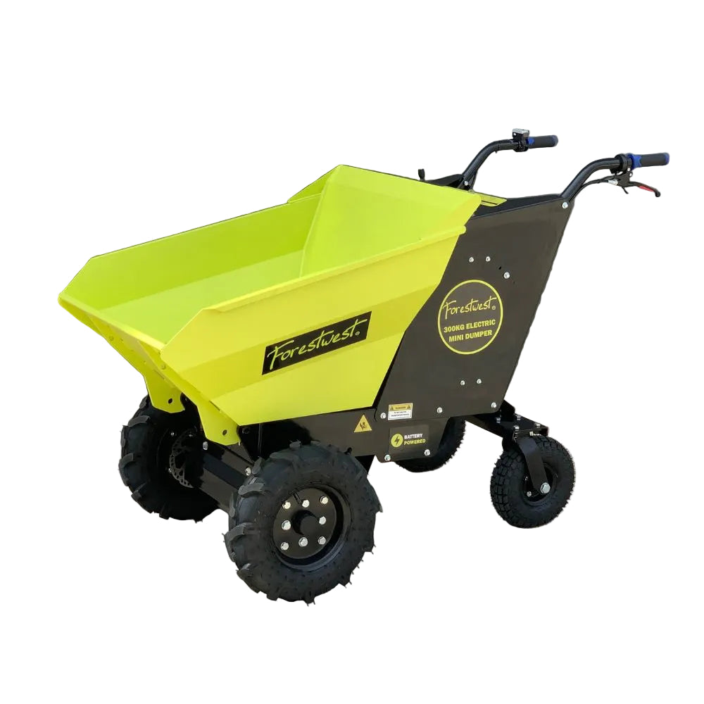 Forestwest 300KG Battery Powered Wheelbarrow, Mini Dumper Automatic Tip BM11100 Forestwest