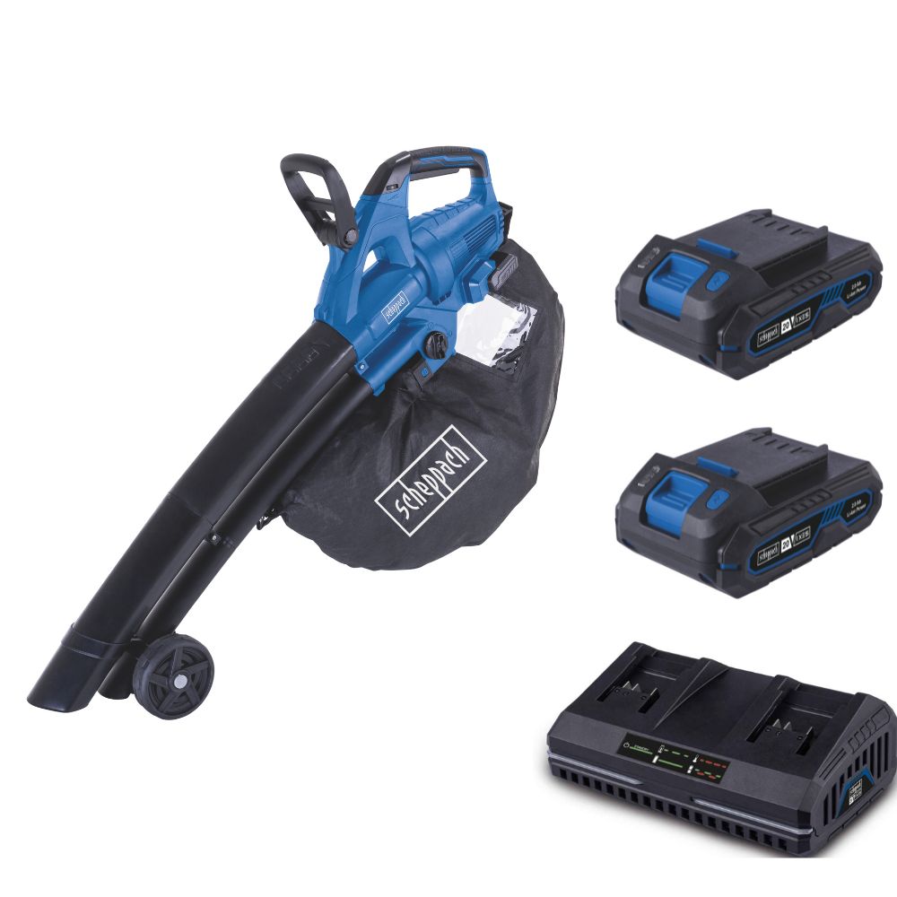 Scheppach 2x20V Brushless Leaf Vacuum/Blower/Shredder BC-BLV720-X 50% off 20V 2.0Ah Battery & Charger Included Scheppach