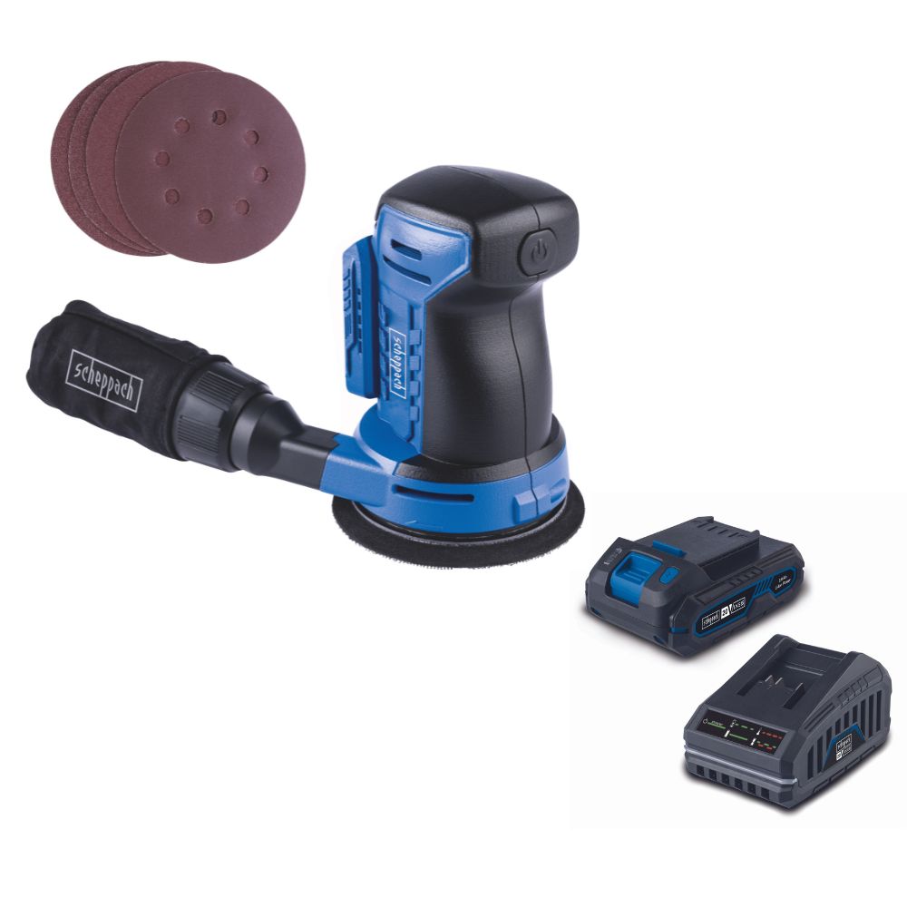 Scheppach 20V 125mm Orbital Sander C-OBS125-X 50% off 20V 2.0Ah Battery & Charger Included Scheppach