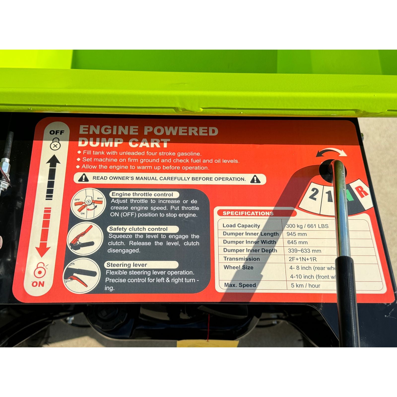 Forestwest 300KG Motorised Wheelbarrow, 200CC Mini Dumper Manual Tip BM11077B Forestwest