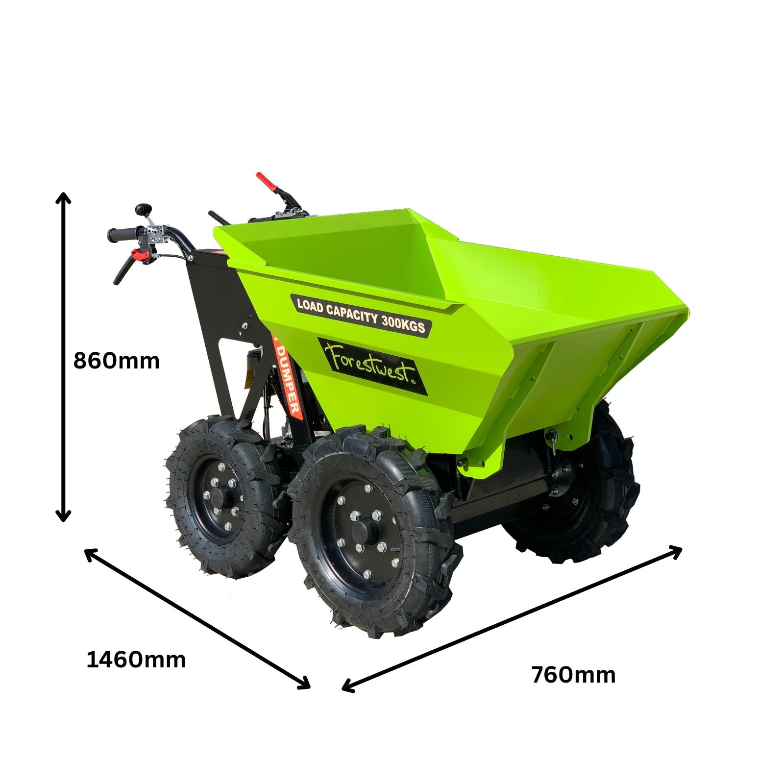 Forestwest 300KG Motorised Wheelbarrow, 200CC Mini Dumper Manual Tip BM11077B Forestwest
