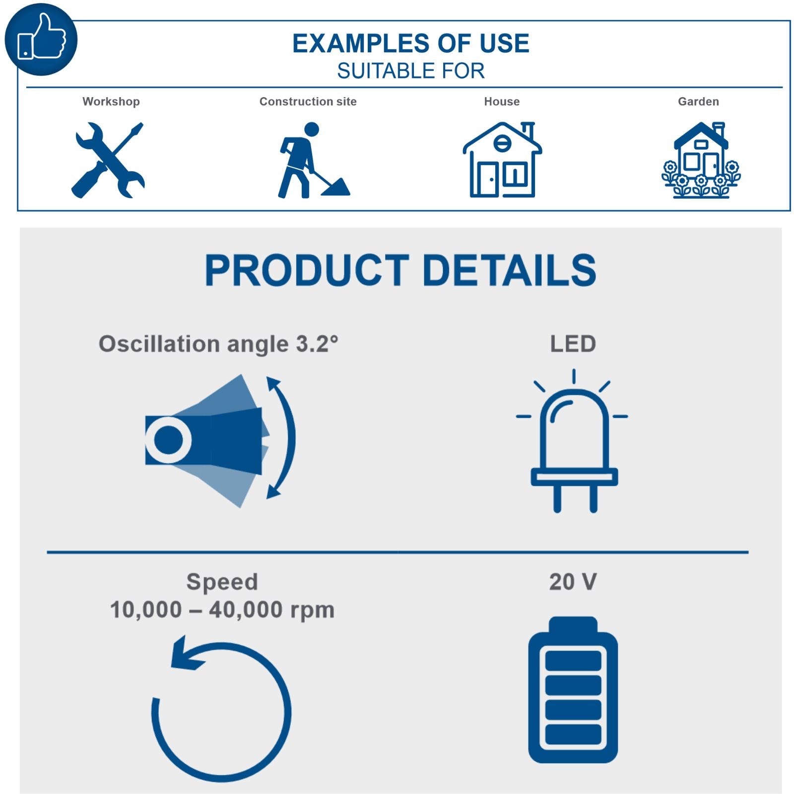 Scheppach 20V Cordless Multi-functional Tool C-MT40-X (Skin Only) Scheppach