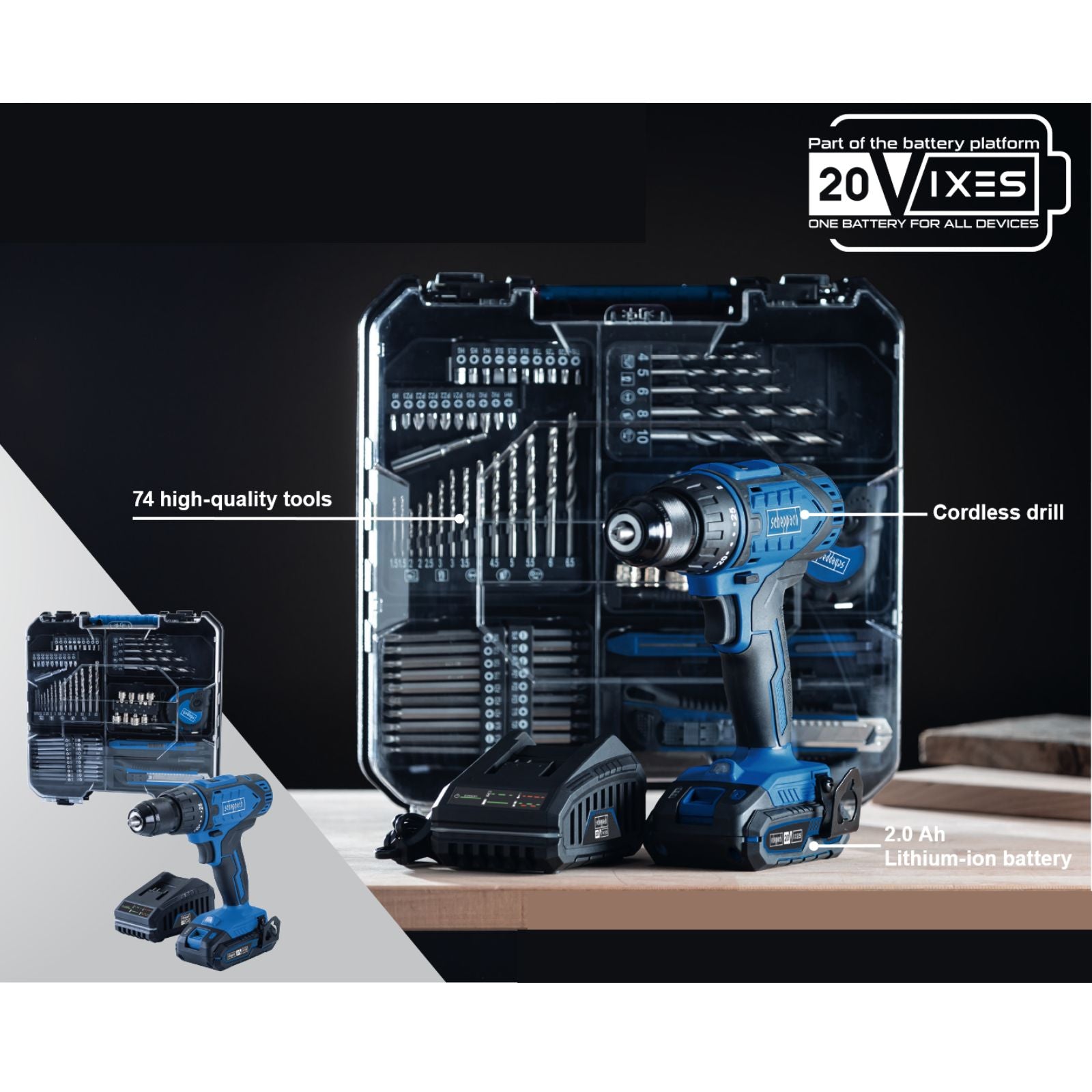 Scheppach Mobile Workshop 74-Piece All-In-One Set C-DTB74/1-X Scheppach