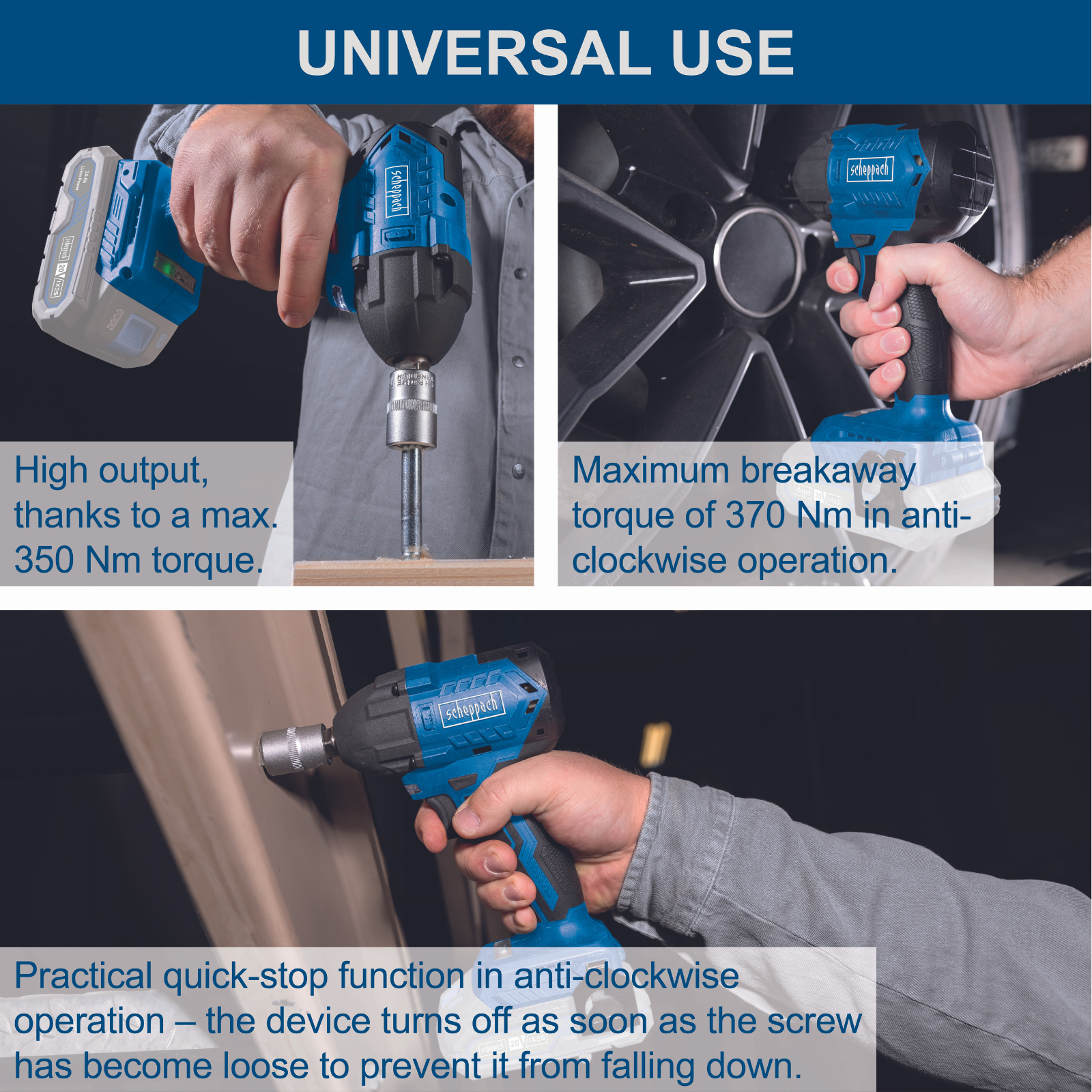 Scheppach 20V 1/2" Cordless Impact Wrench BC-IW350-X (Skin Only) Scheppach