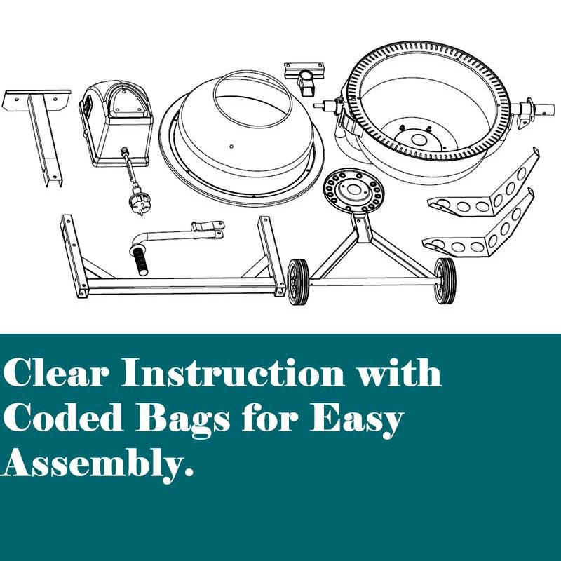 Forestwest 70L Portable Cement Mixer 220W Concrete Mixer BM685 Forestwest