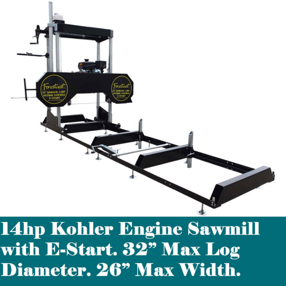 Forestwest 32" Portable Wood Sawmill 14HP Kohler with E-Start BM11126 Forestwest