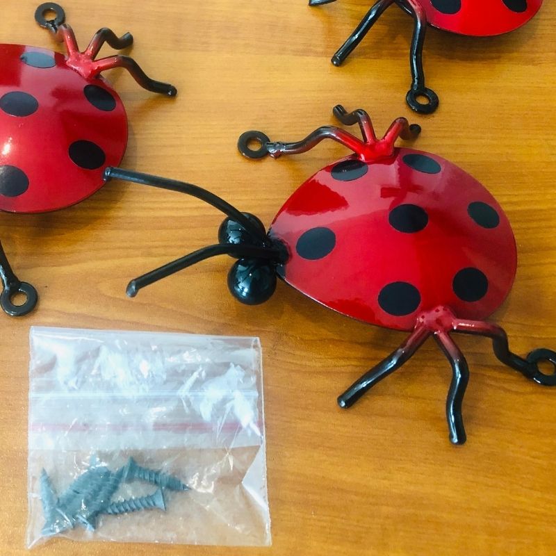 Garden Metal Art Ladybug 3 in 1 with Securing Screws Forestwest