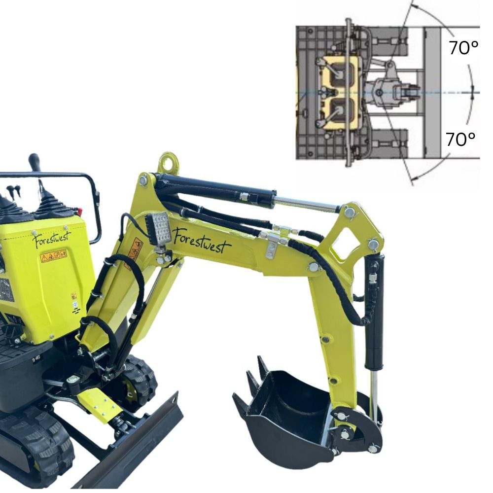 Forestwest Mini Excavator, 306cc Compact Excavator BM710 Forestwest
