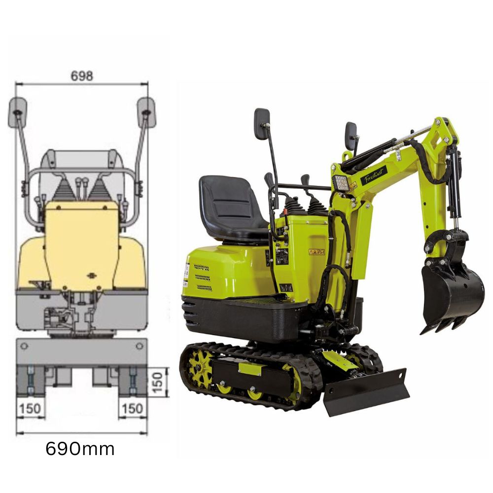 Forestwest Mini Excavator, 306cc Compact Excavator BM710 Forestwest