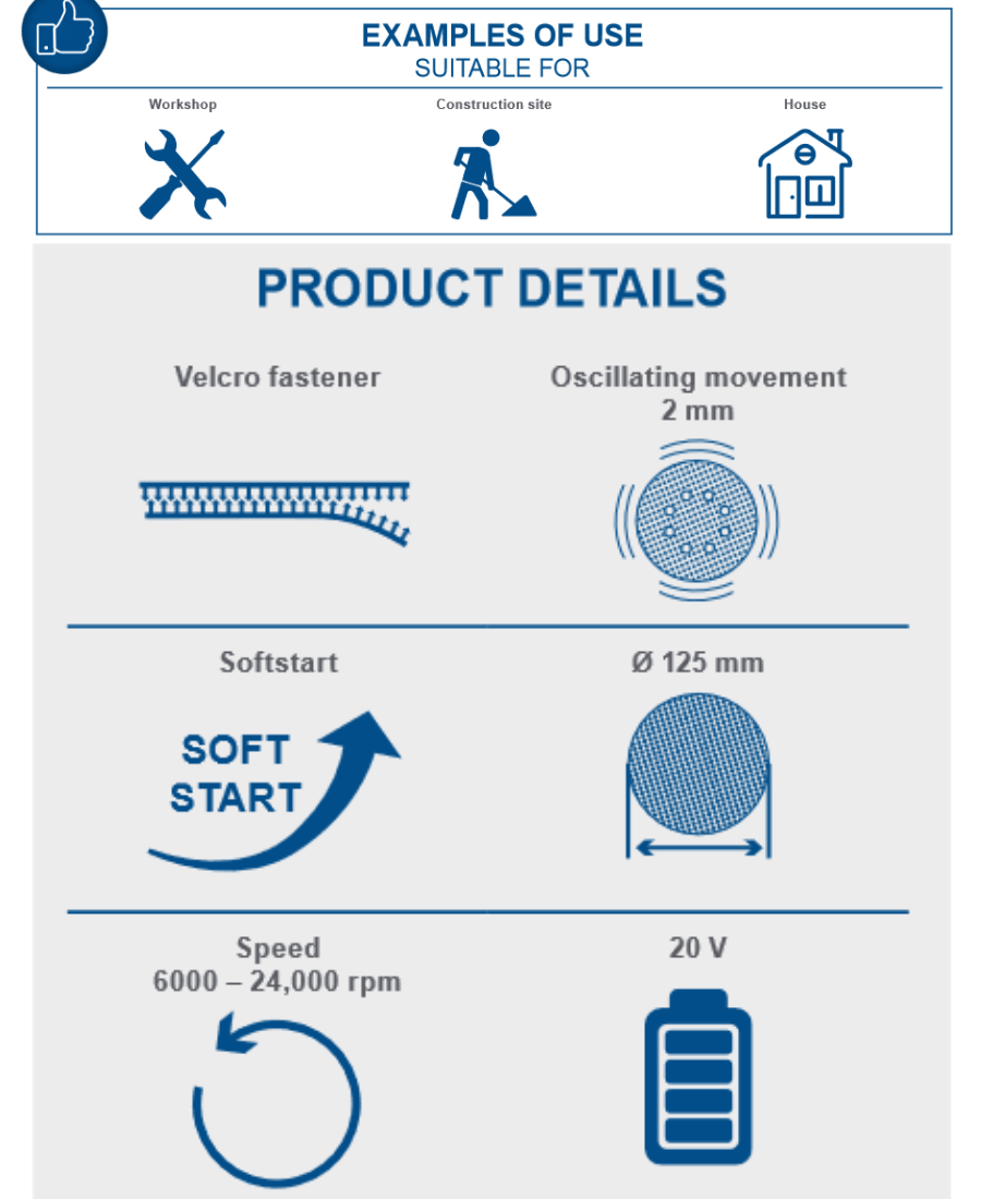 Scheppach 20V 125mm Orbital Sander C-OBS125-X (Skin Only) Scheppach