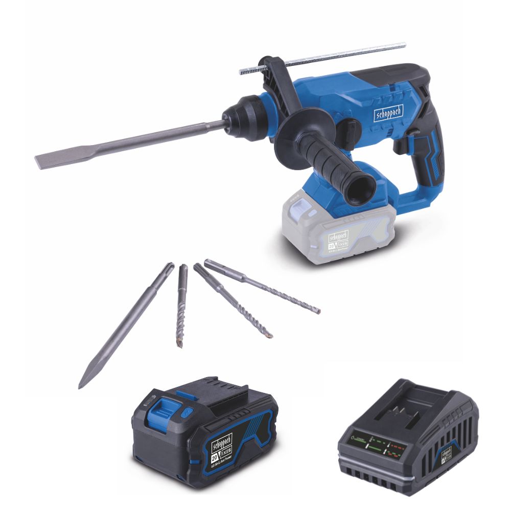 Scheppach 20V Brushless Hammer Drill with Drills & Bits BC-RHD230-X 50% off 20V 4.0Ah Battery & Charger Included Scheppach