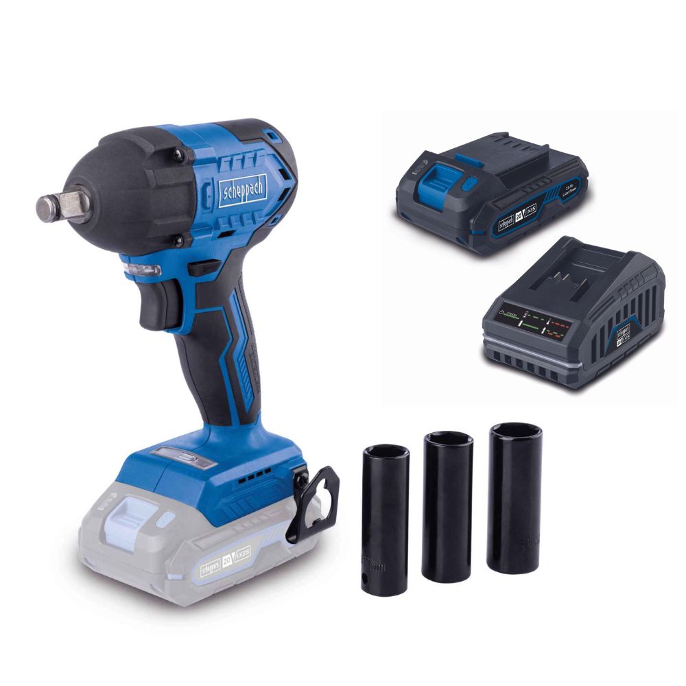 Scheppach 20V 1/2" Brushless Impact Wrench BC-IW350-X 50% off 20V 2.0Ah Battery & Charger Included Scheppach