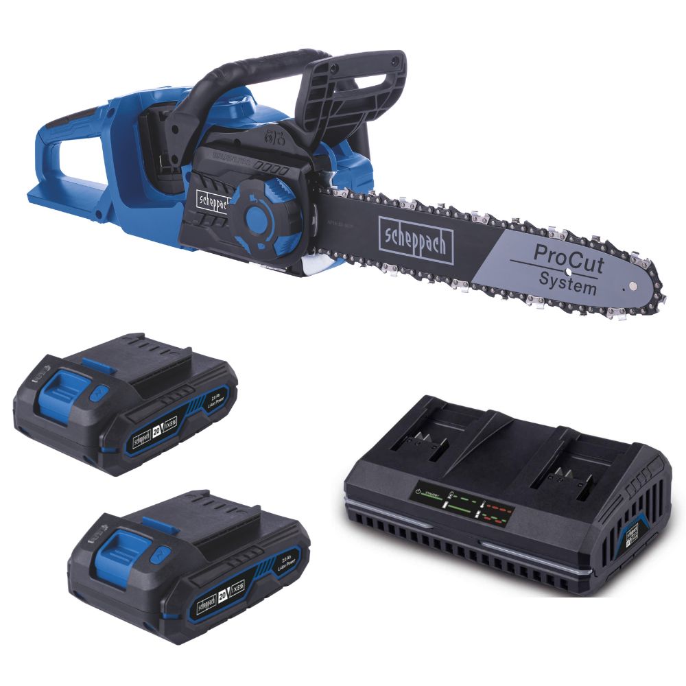 Scheppach 2x20V Brushless Chainsaw BC-CS355DUO-X 50% off 20V 2.0Ah Battery & Charger Included Scheppach