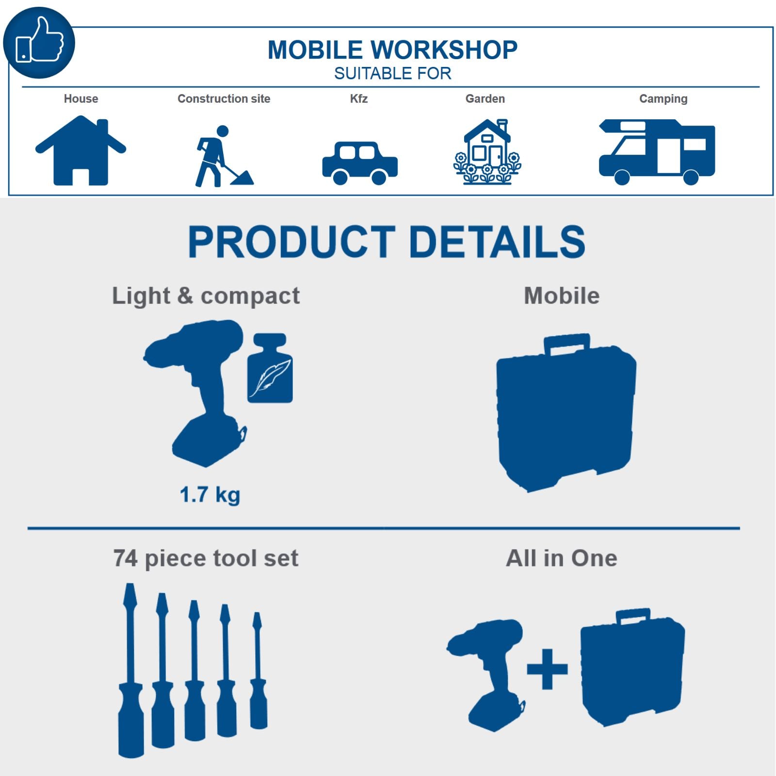 Scheppach Mobile Workshop 74-Piece All-In-One Set C-DTB74/1-X | Forestwest