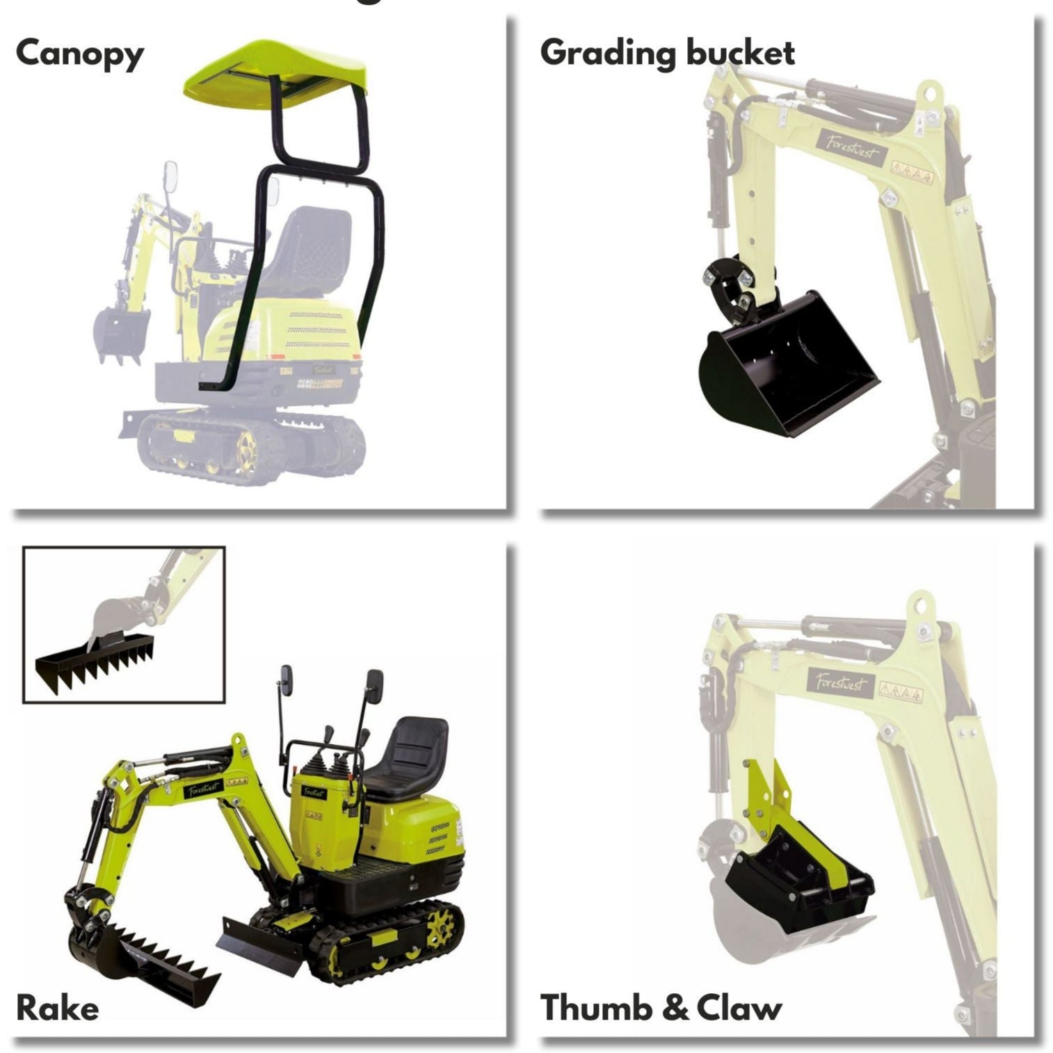 Forestwest Mini Excavator, 306cc Compact Excavator BM710