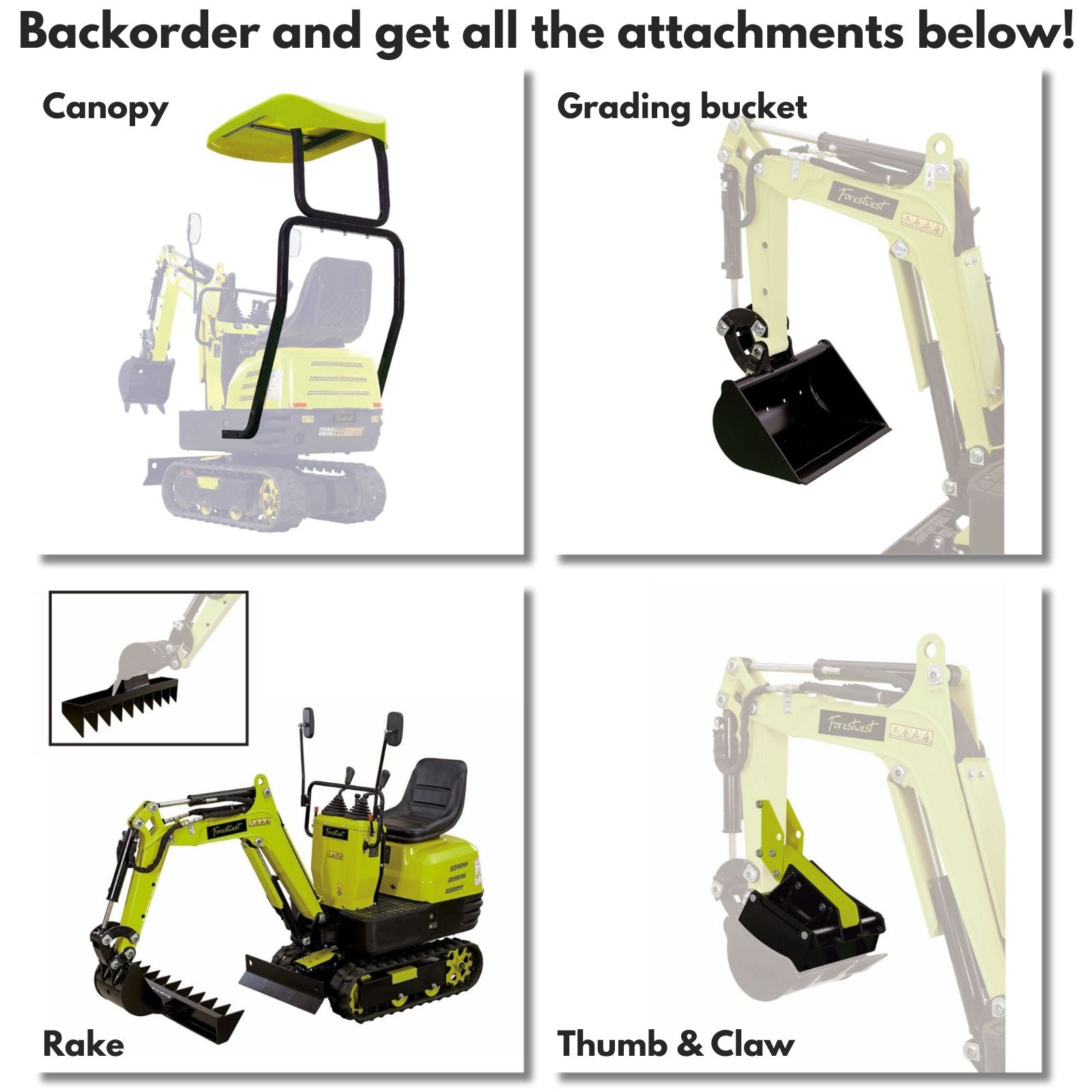 Forestwest Mini Excavator, 306cc Compact Excavator BM710