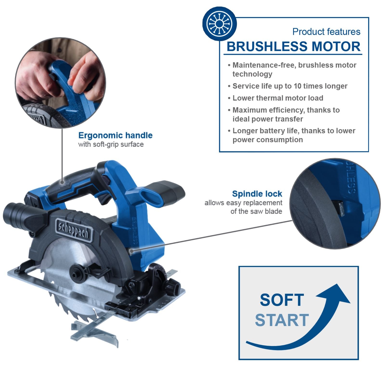 Scheppach 20V Cordless Circular Saw BC-HCS165-X (Skin Only) Scheppach